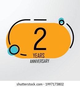 2 Anniversary Vector Illustration, 2 years, Number 2, two
