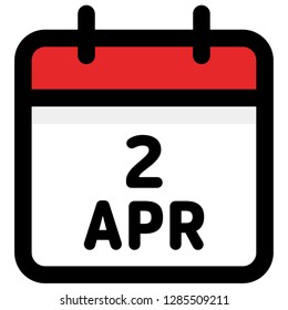 2. April - Calendar Icon - Vector Illustration - Vector