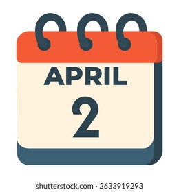 2 april calendar vector on white background
Vector calendar with date