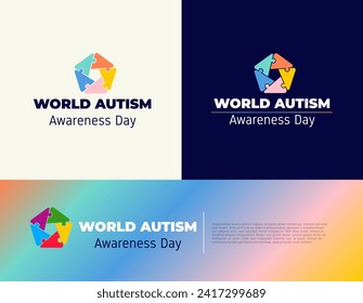 2 April world autism awareness day background 2024. World autism day background. World autism day background design. Template for banners, social media, medical posters, backgrounds, badge, brochures.