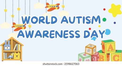 2 April world Autism Awareness Day, World autism awareness day social media post banner design template set. World autism day colorful puzzle vector banner.