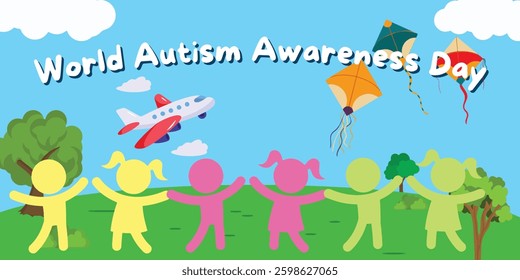 2 April world Autism Awareness Day, World autism awareness day social media post banner design template set. World autism day colorful puzzle vector banner.