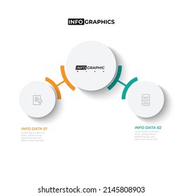 2 Arm Main and Sub-function on Business timeline info-graphics in Circle Chart Timeline Minimal on white background