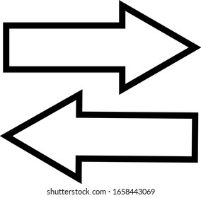 2 arrow signs line. vector Simple modern icon design illustration.