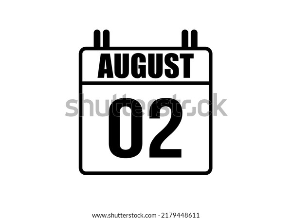 2 August Calendar Simple Calendar Page Stock Vector (Royalty Free ...