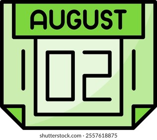 2 August Filled Style Icon Design