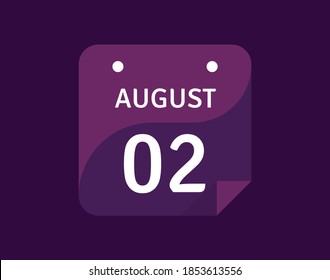 2 August August 2 Icon Single Stock Vector Royalty Free 1853613556