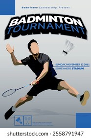 2 Badminton Tournament Poster, Sports Event.