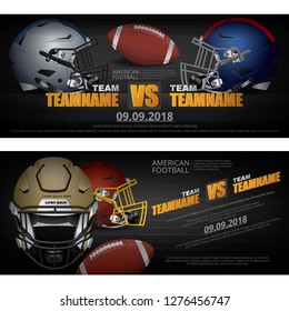 2 Banner American football Design Vector Illustration