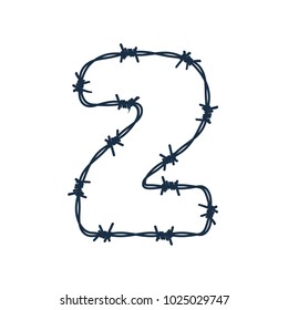 2 Barbed Wire Letter Logo Icon Design