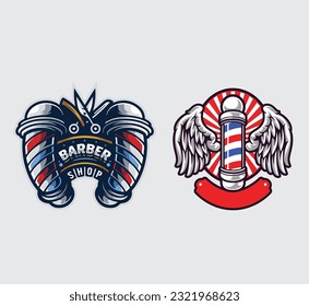 2 barber shop logo designs