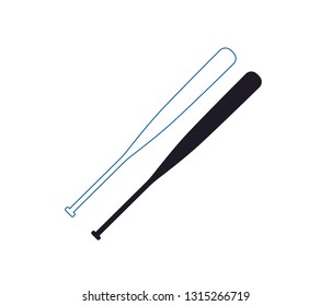 2 baseball bat line icon vector 