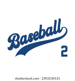 2 baseball jersey number. Editable baseball jersey number design vector. 