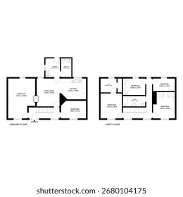 2 bathroom two floor house plan design