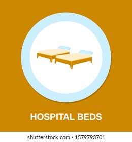 2 beds icon, hospital beds icon. vector hotel icon - sleepping beds. travel symbol isolated