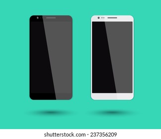 2 big smartphones mockup vector illustration, eps10, easy to edit