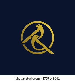 2 pájaro en la plantilla de diseño del logotipo de círculo como marca e identidad de negocio.