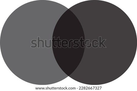 2 black and grey color circles background with overlap layer. For wallpaper, cover, banner, poster and placard. Abstract flat background for business card and flyer template, vector illustration 
