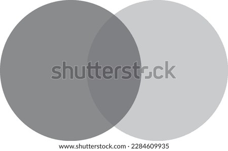 2 black and grey color circles background with overlap layer. For wallpaper, cover, banner, poster and placard. Abstract flat background for business card and flyer template, vector illustration 