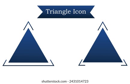 2 Icono De Triángulo Azul Sobre Fondo Blanco