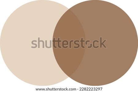 2 brown and beige color circles background with overlap layer. For wallpaper, cover, banner, poster and placard. Abstract flat background for business card and flyer template, vector illustration 