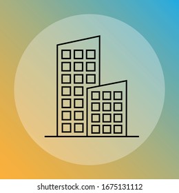 2 edificios icono en fondo degradado