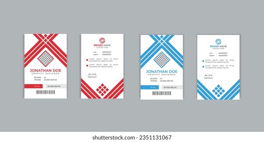 2 Bundle Of Different Color  ID Card Template | Employee Id card for your company, Office Id card	