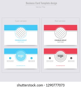 2 business card set. Abstract background. vector illustration. - Vector