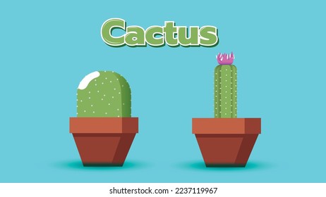 2 cactus trees in the middle of the desert