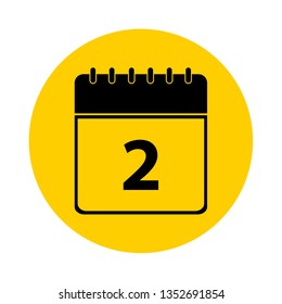 2 Calendar Yellow Vector Icon - Calendar design template - Business vector illustration.