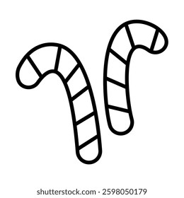2 candy canes facing opposite each other