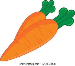 2 Carrots Vector, Icon or Logo