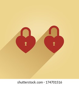 2 castle in the form of hearts one is opened, the other closed