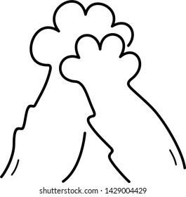 2 cat paws icon in outline style