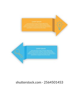 2 choices between money and time in running a business. Infographic arrow design template. Presentation, Planning, Strategy, Work, Life, Balance,