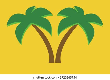 2 Coconut Trees Vector Icon