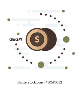 2 coin concept brown