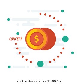 2 coin concept yellow