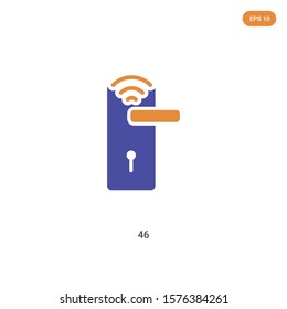 2 color 46 concept vector icon. isolated two color 46 vector sign symbol designed with blue and orange colors can be use for web, mobile and logo. eps 10.