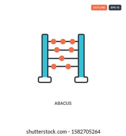 2 color Abacus concept line vector icon. isolated two colored Abacus outline icon with blue and red colors can be use for web, mobile. Stroke line eps 10.