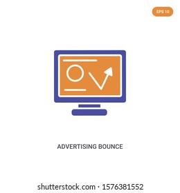 2 color advertising Bounce concept vector icon. isolated two color advertising Bounce vector sign symbol designed with blue and orange colors can be use for web, mobile and logo. eps 10.