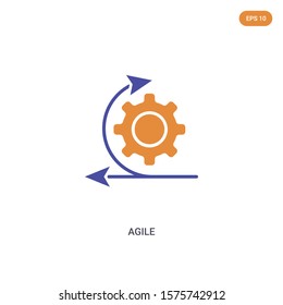 2 color Agile concept vector icon. isolated two color Agile vector sign symbol designed with blue and orange colors can be use for web, mobile and logo. eps 10.