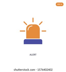 2 color Alert concept vector icon. isolated two color Alert vector sign symbol designed with blue and orange colors can be use for web, mobile and logo. eps 10.