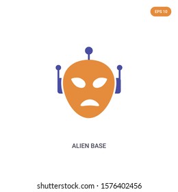 2 color alien base concept vector icon. isolated two color alien base vector sign symbol designed with blue and orange colors can be use for web, mobile and logo. eps 10.