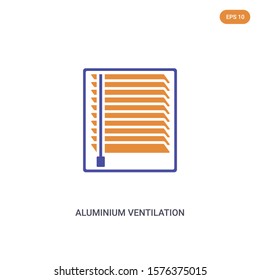 2 color aluminium ventilation concept vector icon. isolated two color aluminium ventilation vector sign symbol designed with blue and orange colors can be use for web, mobile and logo. eps 10.