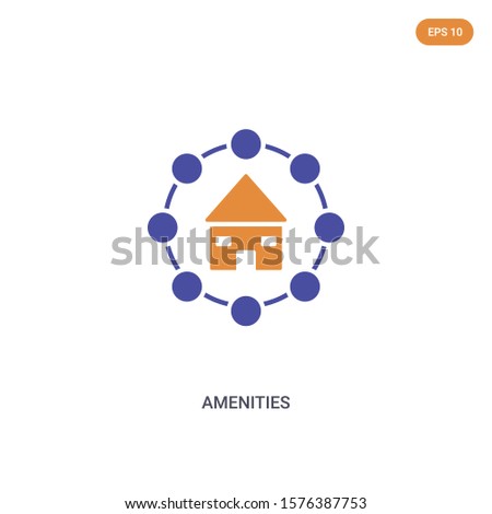 2 color Amenities concept vector icon. isolated two color Amenities vector sign symbol designed with blue and orange colors can be use for web, mobile and logo. eps 10.