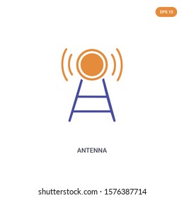 2 color Antenna concept vector icon. isolated two color Antenna vector sign symbol designed with blue and orange colors can be use for web, mobile and logo. eps 10.
