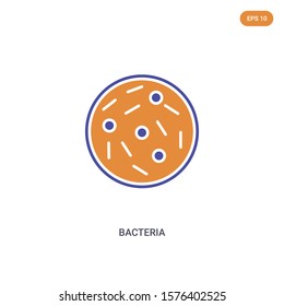 2 color Bacteria concept vector icon. isolated two color Bacteria vector sign symbol designed with blue and orange colors can be use for web, mobile and logo. eps 10.