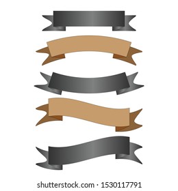 2 color banner ribbons with 5 pieces arranged vertically An illustration on a white background