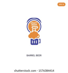 2 color Barrel beer concept vector icon. isolated two color Barrel beer vector sign symbol designed with blue and orange colors can be use for web, mobile and logo. eps 10.